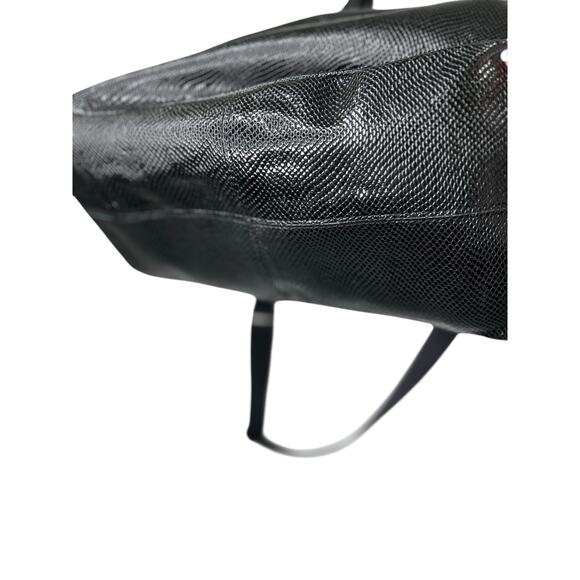 Barbarossa Black Shiny Snakeskin Hand Shoulder Bag Slouchy Large - Picture 9 of 10